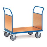 fetra® Plattformwagen, 2-seitig mit Holzwänden