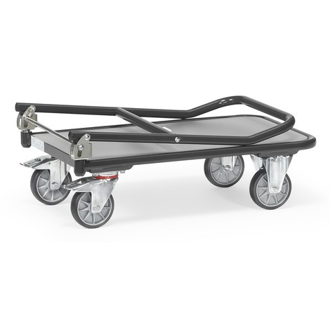 fetra® Plattformwagen mit Holzladefläche, Bügel klappbar