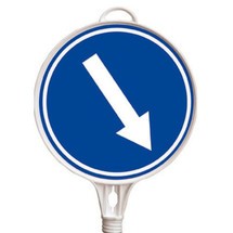 Flecha de dirección del signo de información, inferior derecha, redonda