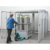 Gasflaskecontainer, med tag