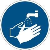 Gebodssticker DURABLE 'Handen wassen', Ø 430 mm, dikte 0,2 mm