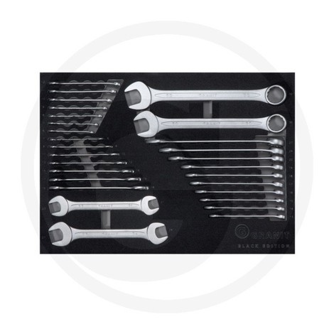 GRANIT BLACK EDITION Einlagen-Set Schraubenschlüssel, 28-tlg.