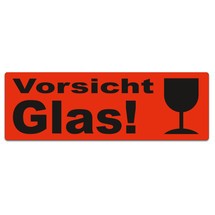 Haftetiketten „Vorsicht Glas, mit Kelch“