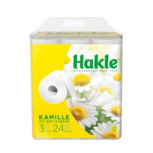 Hakle Kamille Toilettenpapier mit Kamillenduft, 3-lagig, 24 Rollen