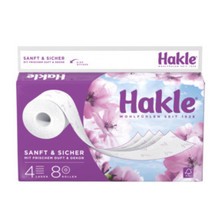 Hakle Sanft & Sicher Toilettenpapier, 4-lagig, 8 Rollen