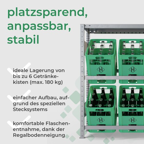 HEMMDAL PRO Getränkekistenregal, verzinkt – für 6 Kästen – Made in Germany 