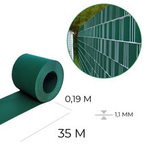 HEMMDAL Sichtschutzstreifen, grün – 0,19 x 35 m – Premium / 1,1 mm stark