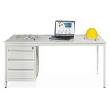 HEMMDAL Stahlrohr-Schreibtisch inklusive Schubladenblock