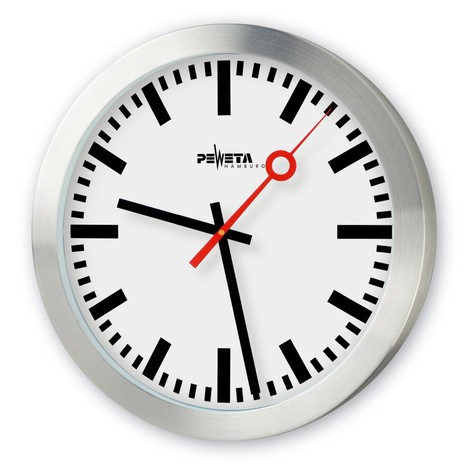 Horloge murale à Quartz PEWETA type 150, traits DIN, « aiguille des secondes de gare »