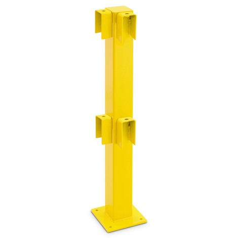 Impact protection railing post, outdoor use