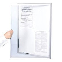 Informatiekast met glasplaat en aluminium frame