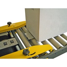 Invoerrollenbaan met dozenstopprofiel voor dozensluitmachines