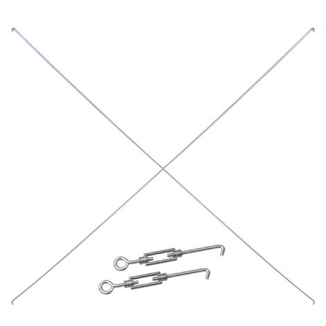 Juego de tirantes diagonales para estantería de cargas pequeñas SCHULTE, (2 tensores, 2 varillas diagonales)
