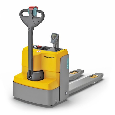 Jungheinrich EJE M13 electric low-lift pallet truck with weighing scales, lithium-ion