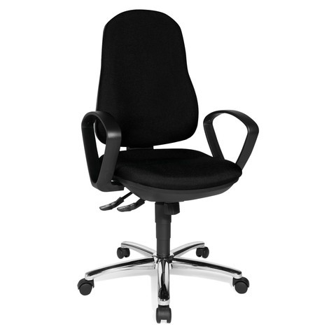 Kancelárska otočná stolička Topstar® Syncro-Steel II, čalúnené operadlo