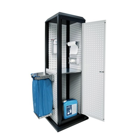 Kappes RasterPlan® Hygienestation, stationär, mit Tür und einem Fachboden