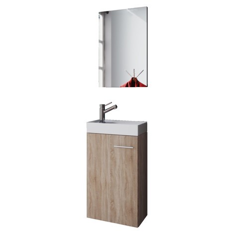 Kit de salle d’eau avec lavabo et miroir
