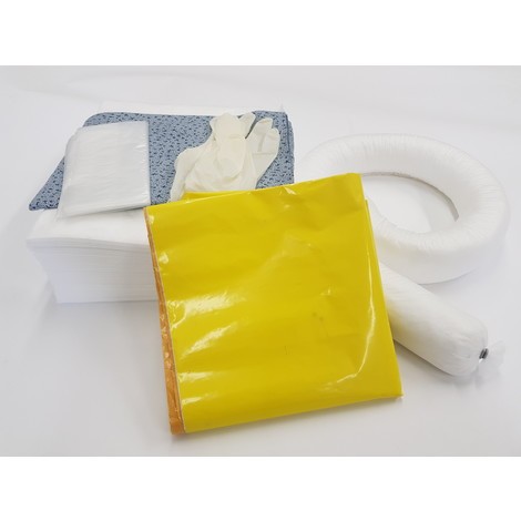 Kit d'urgence dans un sac en PVC, capacité d'absorption 20 l