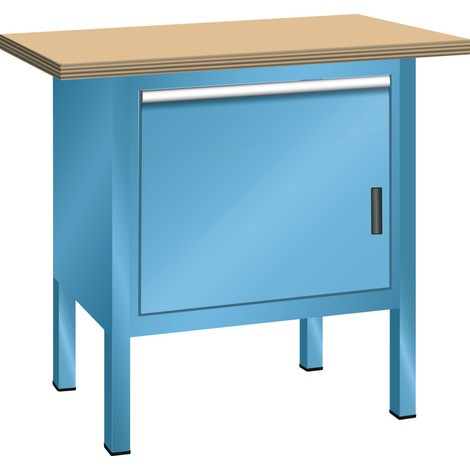 Kompaktowa ława warsztatowa LISTA, (szer. x gł. x wys.) 1000 x 700 x 840 mm, multipleks, 1 szuflada