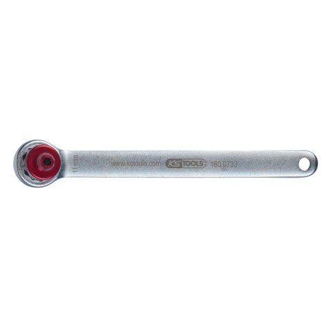 KS Tools Bremsen-Entlüftungsschlüssel, extra kurz, 11 mm, rot