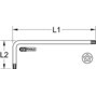 KS TOOLS Fünfstern-Profil-Winkelstiftschlüssel mit Bohrung, extra lang