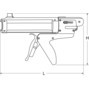 KS TOOLS Hand-Kartuschen-Pistole ohne herausstehender Schubstange 310 ml