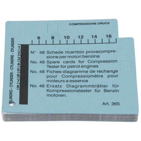 KS Tools Kompressions-Druckprüfgerät-Diagrammkarten-Satz für Benzinmotoren (max. 17 bar)