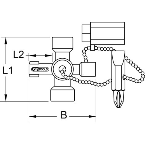 KS TOOLS Mini-Schaltschrankschlüssel