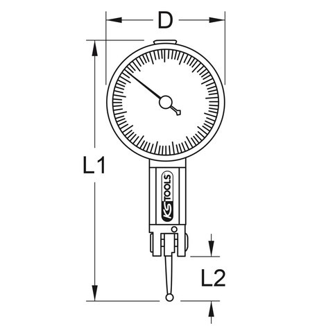 KS TOOLS Präzisions-Messuhr mit Nulleinstellung 0 - 0,08 mm
