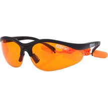 KS TOOLS Schutzbrille - orange mit Ohrstöpsel