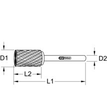 KS TOOLS Zylinder-Frässtift Form A mit Stirnverzahnung für Aluminiumlegierungen