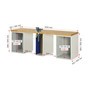 Ława warsztatowa RAU serii 7000, 3 x dolny kontener, 10 szuflad, regulowane pod względem wysokości imadło, wysokość 840 mm