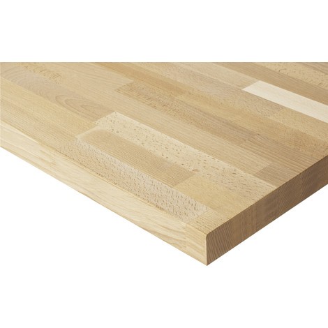 Ława warsztatowa RAU serii 8000, blat roboczy z litego drewna bukowego, grubość 40 mm, 1 półka, 2 szuflady, wysokość 840 mm