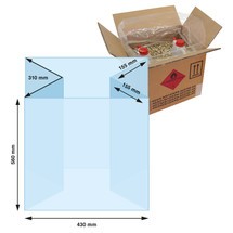 LDPE-Seitenfaltensack, Stärke 150 μ, transparent, geeignet für Gefahrgutkarton 