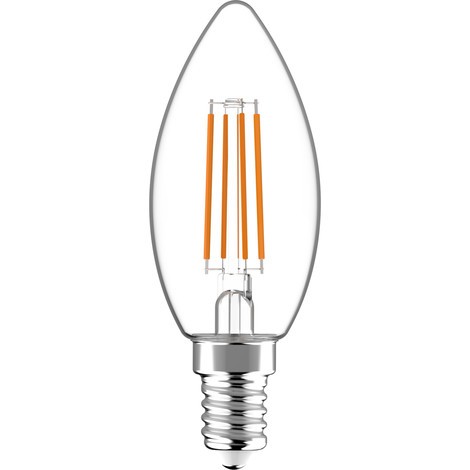 LED Filament Leuchtmittel - Kerze C35 E14 4,5W 470lm 2700K klar 330° dimmbar
