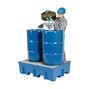 Lekbak asecos® van PE voor vaten van 60/200 liter