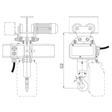 LIFTKET Palan à chaîne électrique avec mécanisme de déplacement manuel