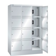 LISTA Armoire à casiers avec prises électriques, (lxPxH) 1 205x585x1 790 mm, 3x4 casiers, 1 module par casier