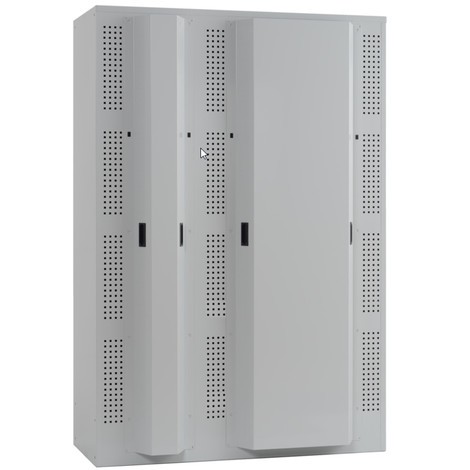 LISTA Armoire à casiers avec prises électriques, (lxPxH) 1 205x585x1 790 mm, 3x4 casiers, 2 casiers par compartiment