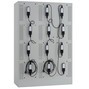 LISTA Armoire à casiers avec prises électriques, (lxPxH) 1 205x585x1 790 mm, 3x4 casiers, 2 casiers par compartiment