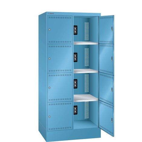 LISTA Armoire à casiers avec prises électriques, (lxPxH) 810x585x1 790 mm, 2x4 casiers, 1 module par casier