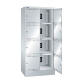 LISTA Armoire à casiers avec prises électriques, (lxPxH) 810x585x1 790 mm, 2x4 casiers, 1 module par casier