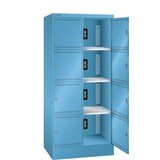 LISTA Armoire à casiers avec prises électriques, (lxPxH) 810x585x1 790 mm, 2x4 casiers, 2 modules par casiers