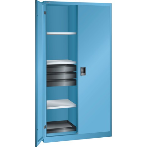LISTA Armoire à outils, (lxPxH) 1 000x580x1 950 mm, 2 rayons extensibles, 6 tiroirs