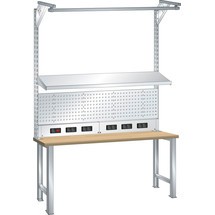 LISTA Sovrastruttura universale per tavoli e banchi da lavoro, altezza 1590mm, Tipo D/Schuko