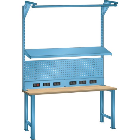 LISTA Structure universelle pour tables de travail et établis, hauteur 1 590 mm, type D / Schuko