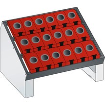 LISTA Supporto da tavolo per utensili di precisione 36x27E, (LxPxH) 588x413x345mm, 63/80, 18 supporti