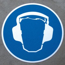Marcatore da pavimento antiscivolo m2 - Indossare la protezione per l’udito