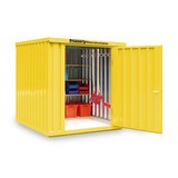 Materiaalcontainer afzonderlijke module, hxbxd 2.150 x 2.100 x 2.170 mm, gedemonteerd, houten bodem, gelakt