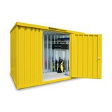 Materiaalcontainer afzonderlijke module, hxbxd 2.150 x 3.050 x 2.170 mm, gemonteerd, houten bodem, gelakt
